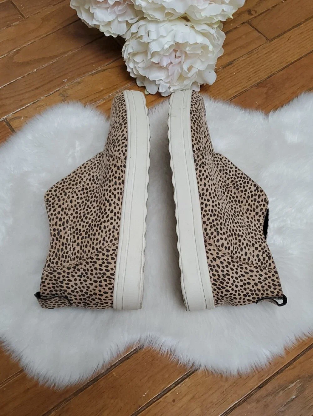 Universal Thread Leopard-Print Slip-On High Tops in Tan and Black